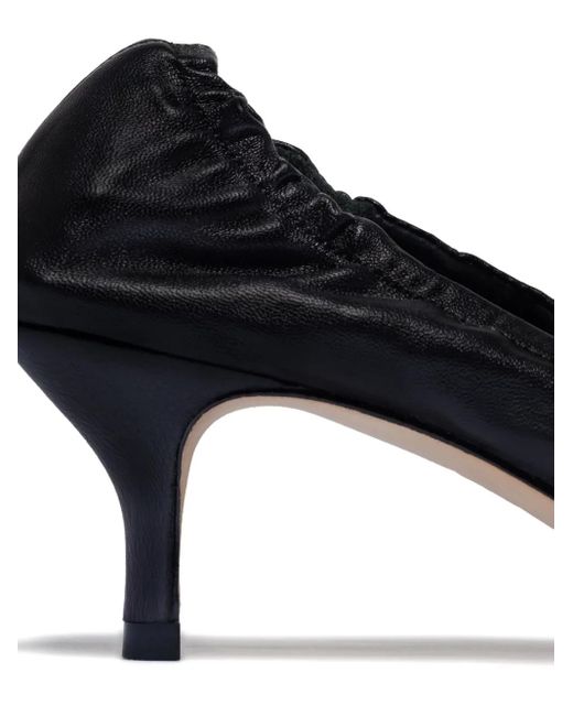 Bernardo Blue 1946 Manu Ruched Leather Pumps