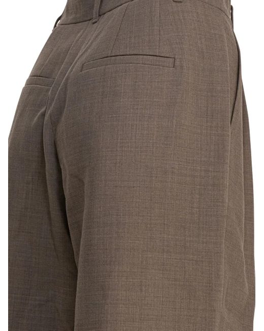 Sandbeige Brown Pleated Trousers