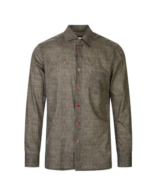 Kiton Gray Chemise Boutonnée À Fini Texturé for men