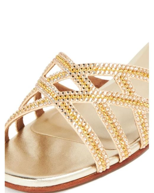 Nicoli Metallic Zuri Embellished Cross-Strap Sandals