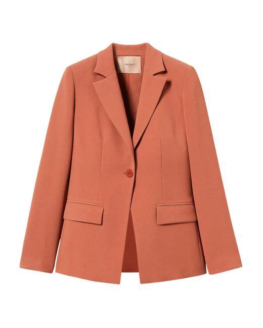 Twinset Orange Back-Vent Single-Breasted Blazer