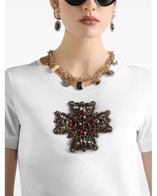 Dolce & Gabbana White Cross T-Shirt
