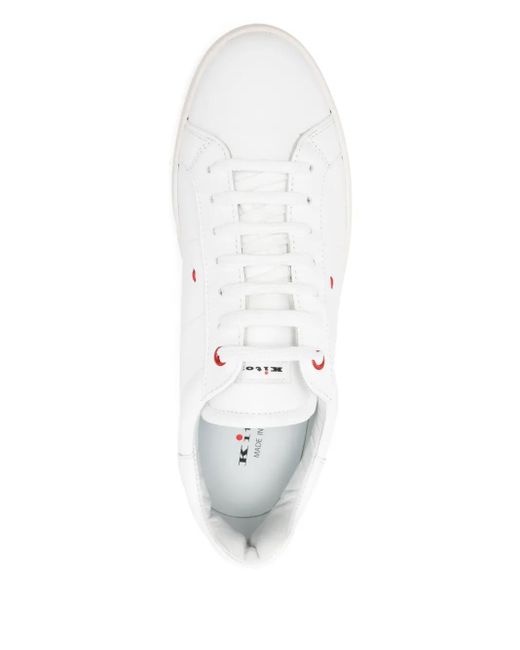 Kiton White Leather Sneakers for men