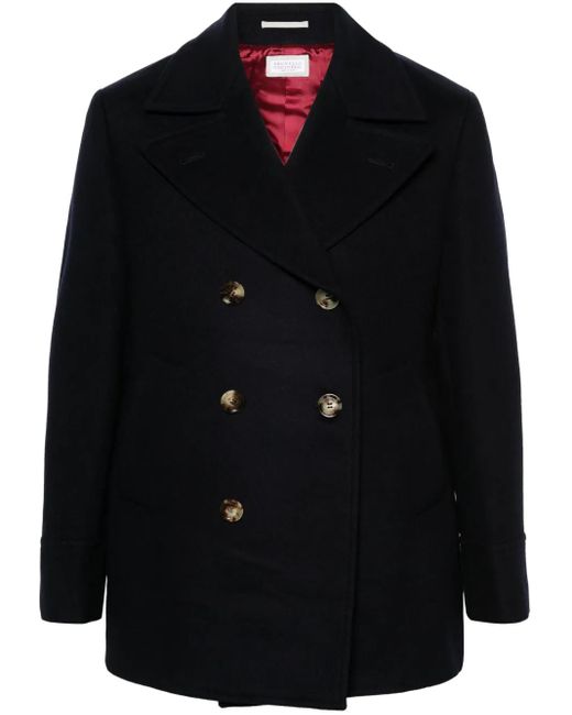 メンズ Brunello Cucinelli ノッチドラペル ピーコート Black