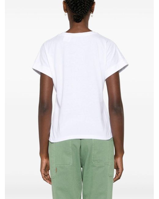 T-shirt en coton à logo brodé Twin Set en coloris White