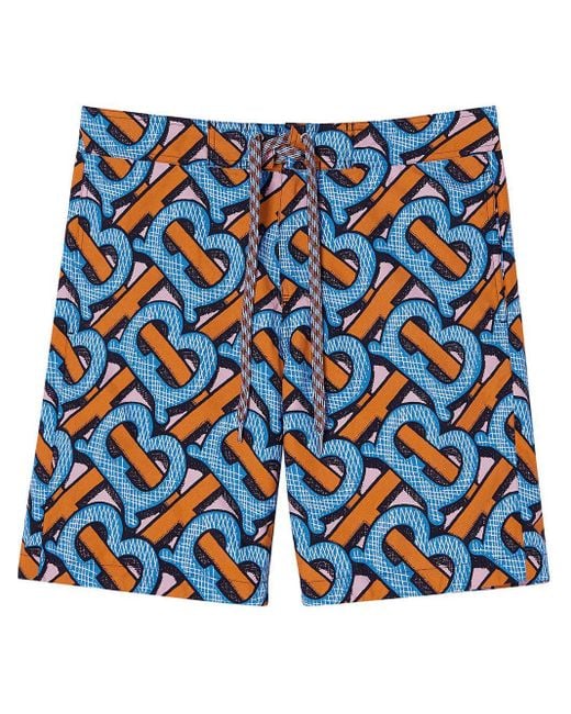 Burberry Synthetic Monogram Drawstring Swim Trunks for Men Mens Clothing Beachwear 