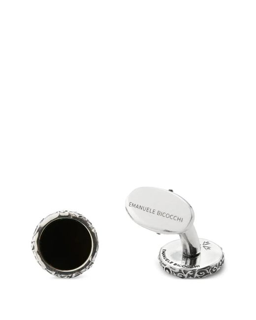 Emanuele Bicocchi White Onyx Arabesque Cufflinks