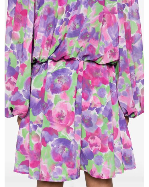 ROTATE BIRGER CHRISTENSEN Pink X Reina Olga Floral-Print Minidress