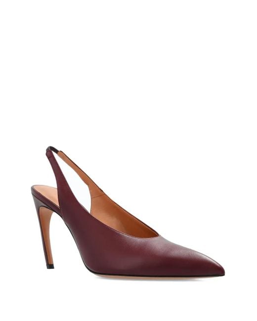The Attico Brown 11Mm Slingback Pointed-Toe Pumps
