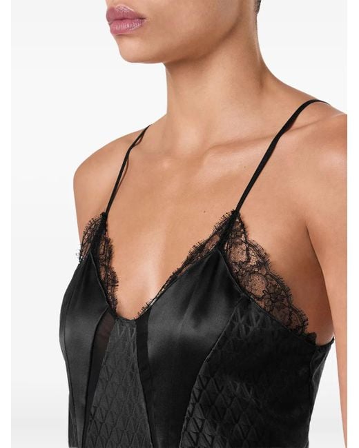 Body Bordé De Dentelle Versace en coloris Black