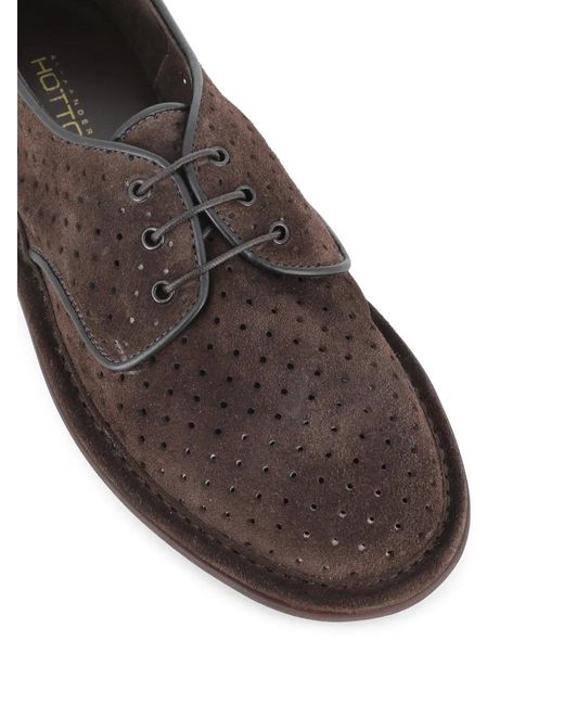Alexander Hotto Brown Perforated-Design Derby Shoes