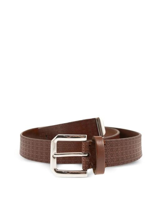 Brunello Cucinelli Brown Micro-Perforated Leather Belt for men