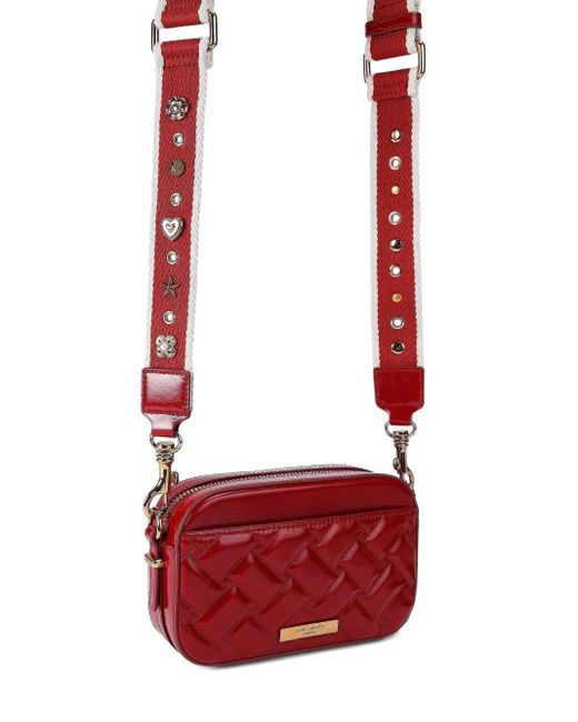 Kurt Geiger Red Quilted Embellished Cross Body Bag