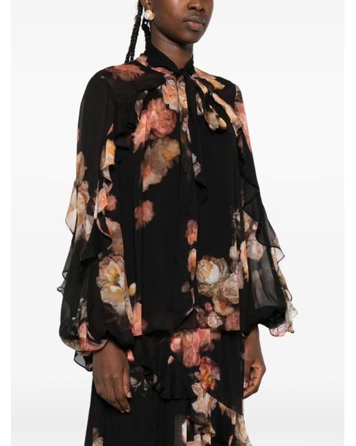 Zimmermann Black Hypnotic Flutter Blouse