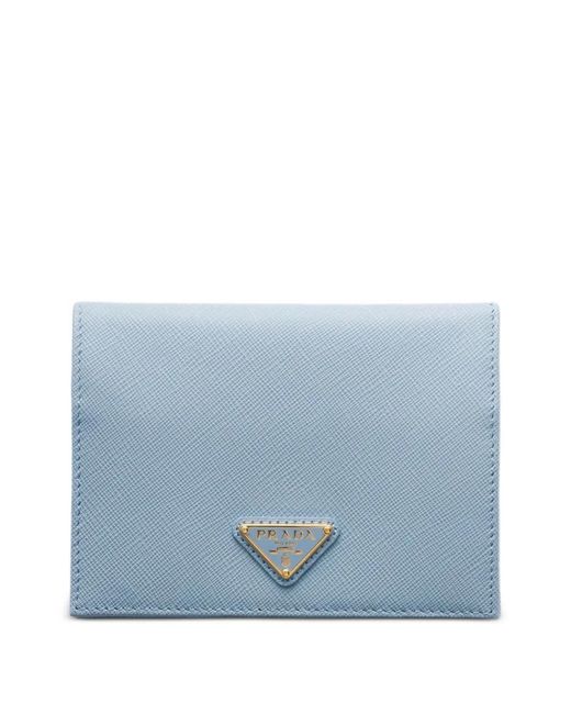 Prada レディース ブルー サフィアーノレザーパスポートケース 【公式 