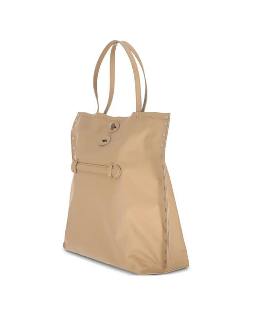 Zanellato Natural Medium A'Spasso Stud-Embellished Leather Tote Bag