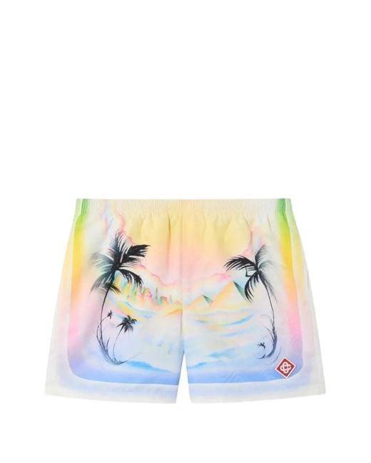 Casablanca White Casa Airspray Jacquard Swim Shorts for men