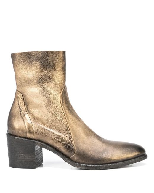Madison Maison Brown Metallic-Effect Ankle Boots