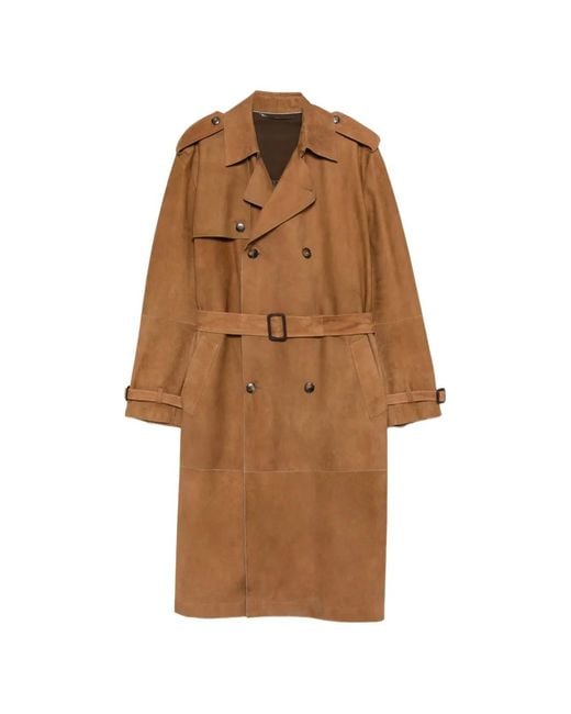 Canali Brown Trench Coats for men