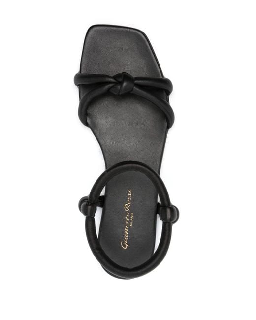 Gianvito Rossi Black Juno Leather Sandals