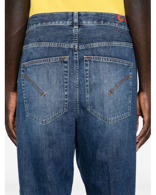 Dondup Blue Paco Mid-rise Tapered Jeans for men