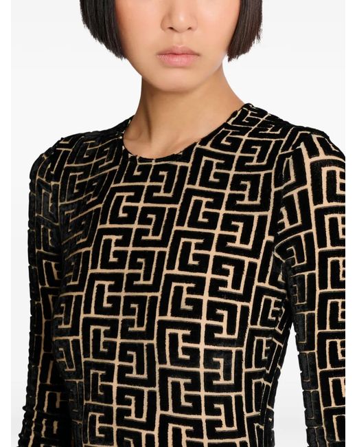 Top Con Monograma Balmain de color Black