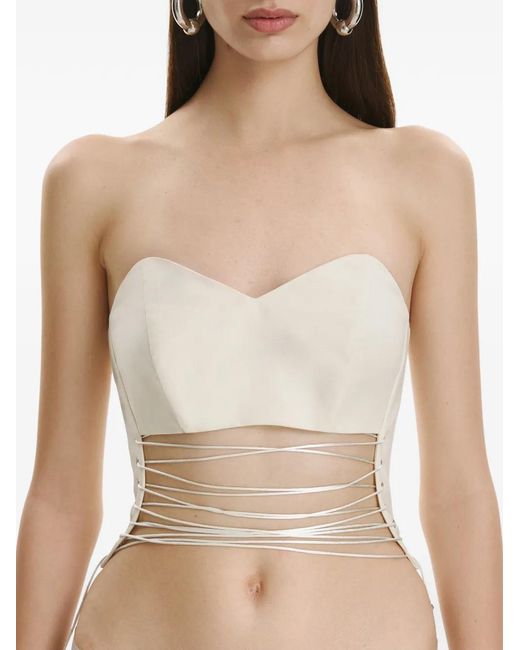 Vestiaire d'un Oiseau Libre White Top Mit Schnürung