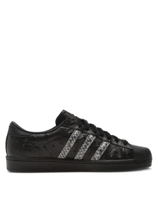 Adidas Black Superstar Footpatrol Stripe Sneakers for men