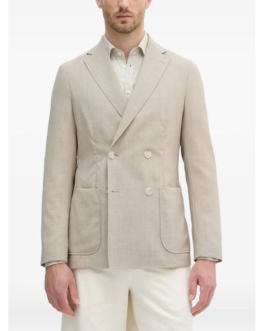 Boss White Double-Breasted Blazer for men