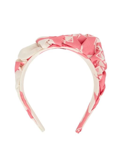 Red(v) Pink Gathered-Printed Hairband