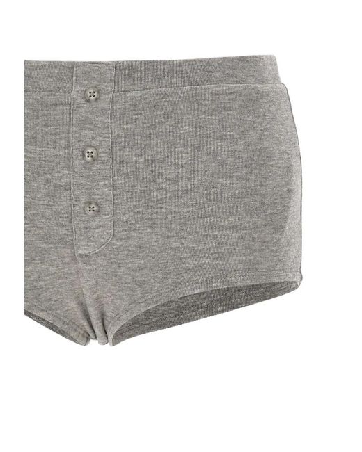 Entire studios Gray Booty Buttons-Ribbed Shorts