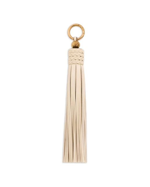 Etro White Leather Tassel Charm