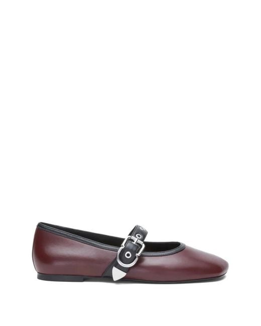 3.1 Phillip Lim White Mary Jane Buckle Strap Flats