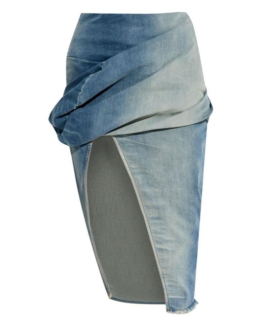 Rick Owens Low Twist ミディスカート Blue