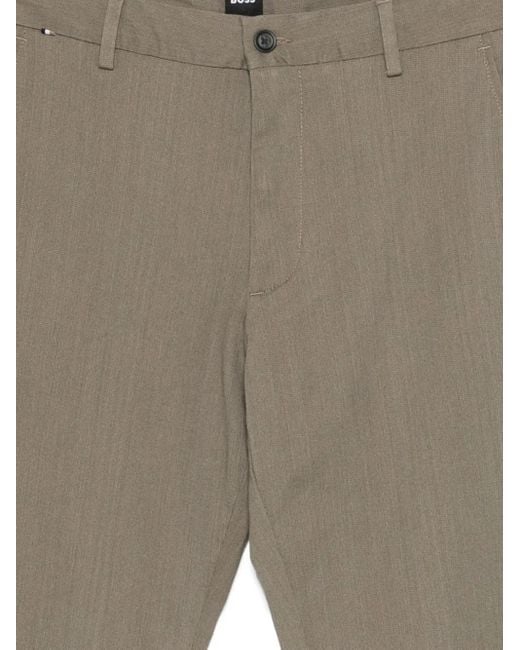 Boss Gray Cuffed Trousers for men