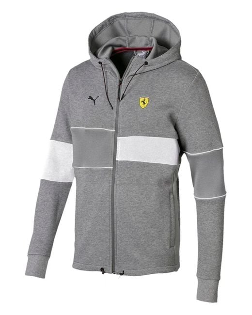 PUMA Gray Hooded Motorsport T-Shirt for men