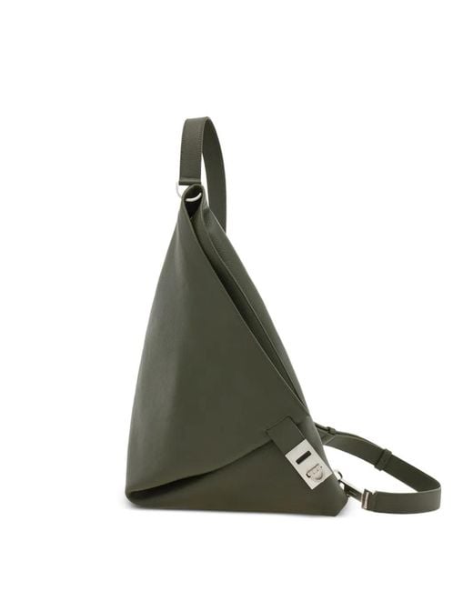Ferragamo Green Hug Buckle Sling Bag for men