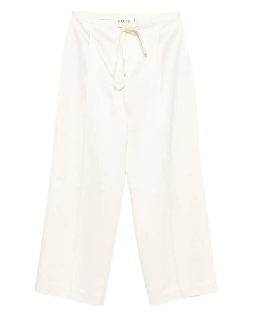 Pantalon Droit À Lien De Resserrage Rohe en coloris White