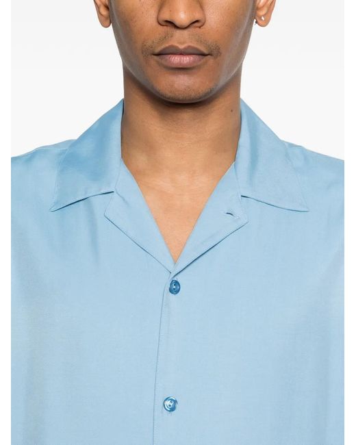 Sandro Blue Loose-Fit Shark Collar Shirt for men