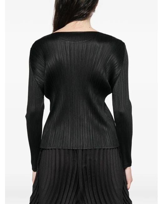 Pleats Please Issey Miyake Black Pleated Top