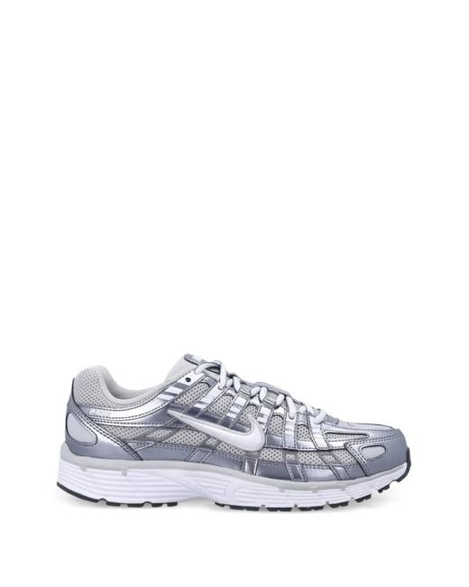 Nike White P-6000 Metallic Sneakers