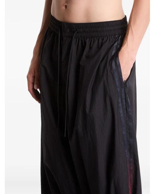 Y-3 Black Gradient 3-Stripes Drawstring Track Pants for men