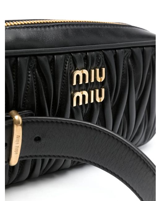 Miu Miu Black Matelassé Nappa Clutch Bag