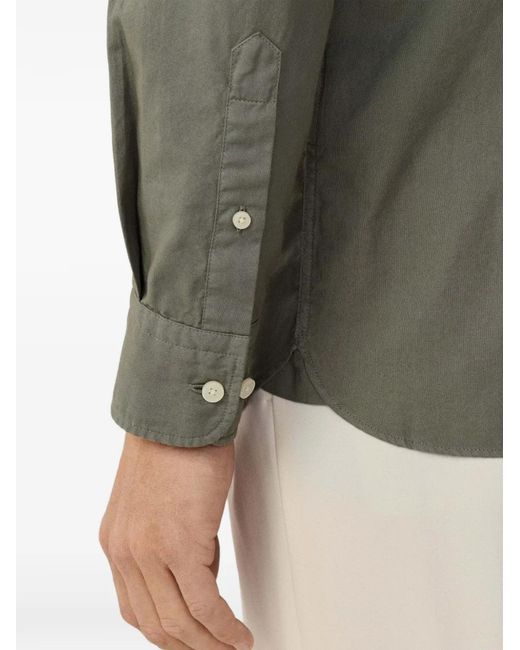 Hackett Gray Garment-Dyed Oxford Shirt for men