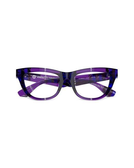 Burberry Blue Check-Pattern Cat-Eye Glasses