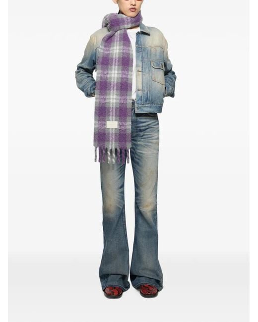 Acne Purple Schal Mit Fransen