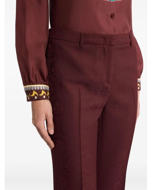 Etro Purple Hose Mit Paisley-Jacquard