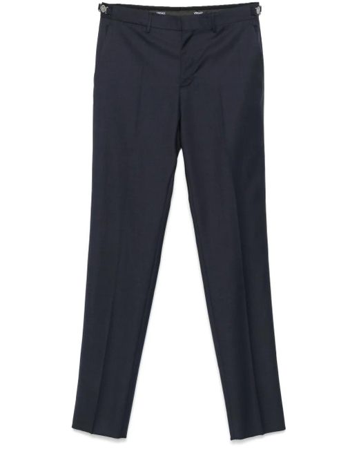 Versace Blue Wool Formal Trousers for men