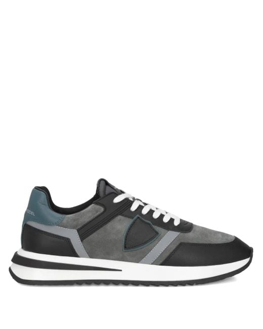 Philippe Model Black Panelled-Design Sneakers for men