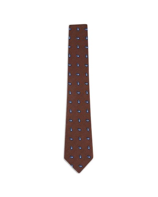 Zegna Brown Paisley-Patterned Tie for men